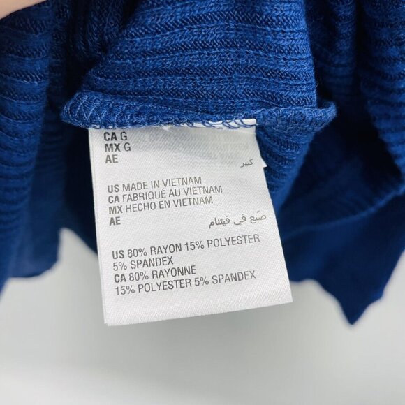 Charter Club Womens Size Large Long Sleeve Ribbed Henley Pajama Top in Blue 1330 - Picture 7 of 7